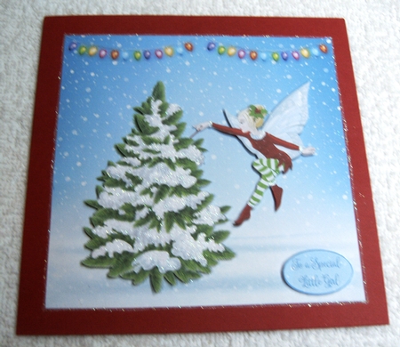 CHRISTMAS FAIRY FLYING 6X6 by Margaret Scott