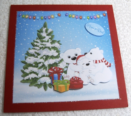 POLAR BEAR FAMILY 6X6 by Margaret Scott