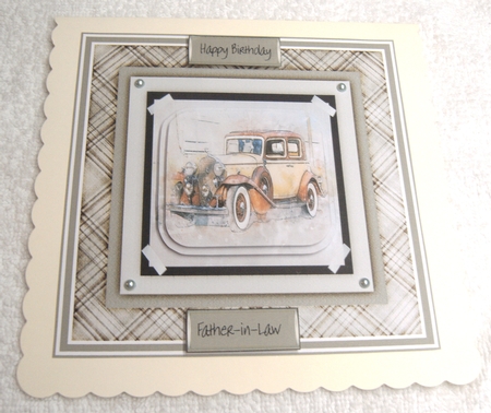 Cadillac car 7x7 card by Margaret Scott
