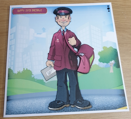 Postman Dude 8x8 Quick Card by Margaret Scott