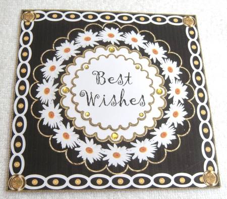Square Topper With Daisy Frame 10 by Margaret Scott