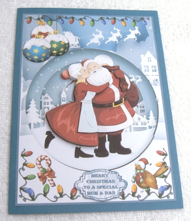 Mummy is kissing Santa Claus A5 by Margaret Scott