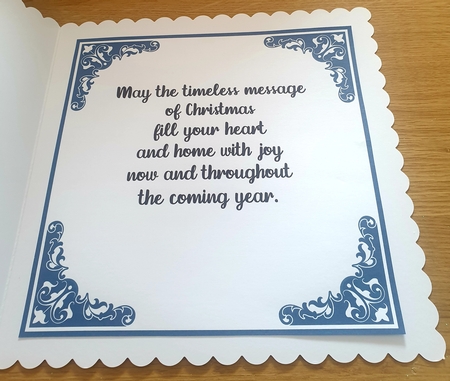 7X7 FANCY CORNER CHRISTMAS INSERTS - NAVY by Margaret Scott