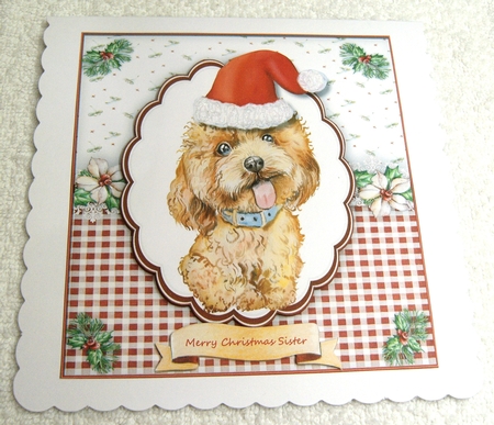 4, Card Fronts , Gorgeous Christmas Dogs  by Margaret Scott
