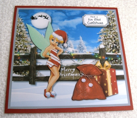 Tinkerbell Christmas card topper by Margaret Scott