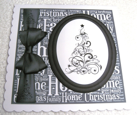 3 Black Christmas oval card fronts/topper blanks by Margaret Scott