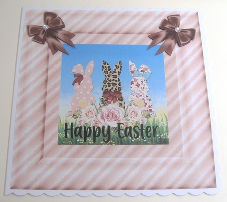 Striped Frames & Bows-Beige by Margaret Scott