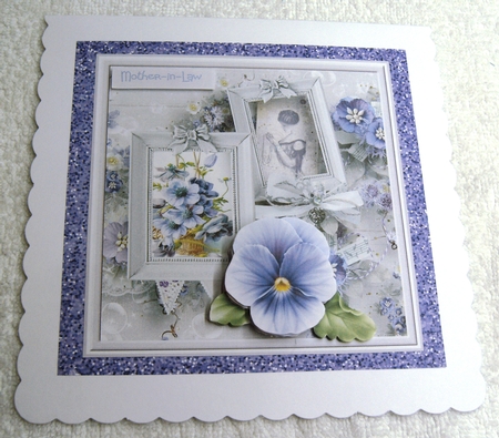 Mothers pansy 6x6 card by Margaret Scott