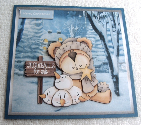 Snowballs for sale 6x6 card by Margaret Scott