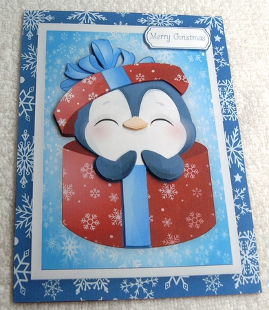 Cute Penguin In A Gift Box by Margaret Scott