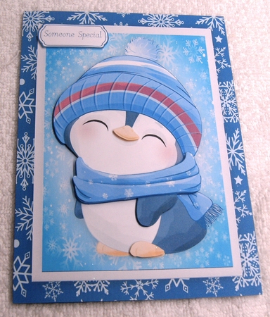 Cute Snuggled Up Penguin by Margaret Scott