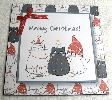 Meowy Christmas - Festive Cats In Hats 8x8 by Margaret Scott