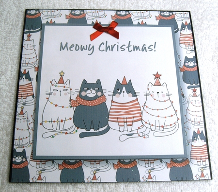 Meowy Christmas - Festive Cats 8x8 by Margaret Scott