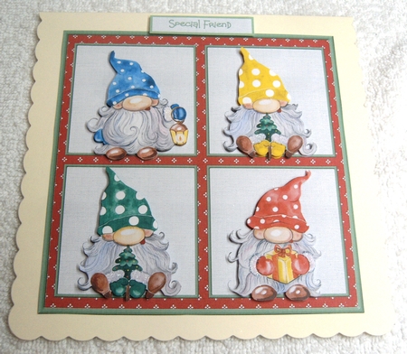  Christmas family gnomes 7x7 by Margaret Scott
