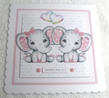 TWIN GIRLS quick card by Margaret Scott