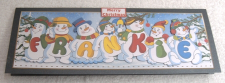 SNOWMEN NAMES LARGE DL - FRANKIE by Margaret Scott