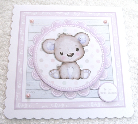 TEDDY GIRL quick card by Margaret Scott