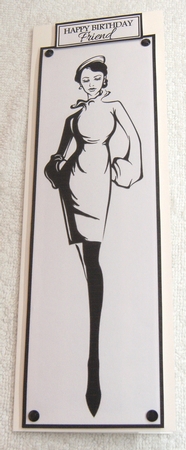 Black & White Elegant Ladies Large DL Quick Card by Margaret Scott