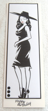 Black & White Elegant Ladies 1 Large DL Quick Card by Margaret Scott
