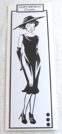 Black & White Elegant Ladies 1 Large DL Quick Card by Margaret Scott