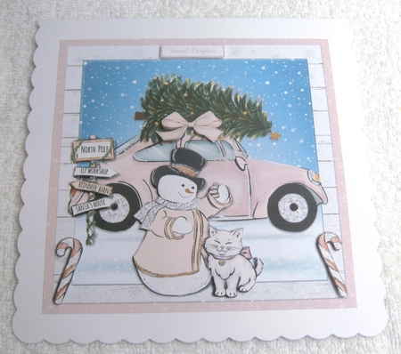 PINK CHRISTMAS quick card by Margaret Scott
