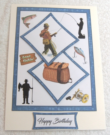 Two squares Fishing by Margaret Scott