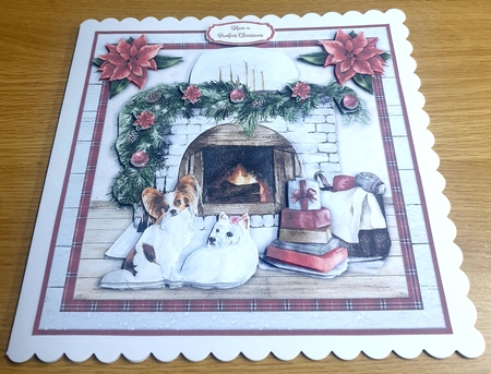 CHRISTMAS DOGS - PAPILLON & TERRIER by Margaret Scott