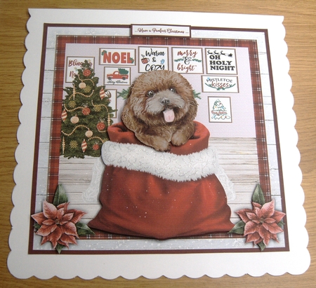 CHRISTMAS BROWN POODLE by Margaret Scott