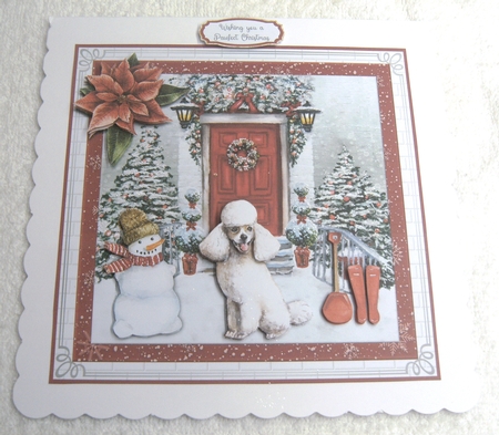 CHRISTMAS DOOR - POODLE by Margaret Scott