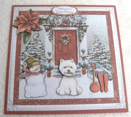 CHRISTMAS DOOR - WESTIE by Margaret Scott