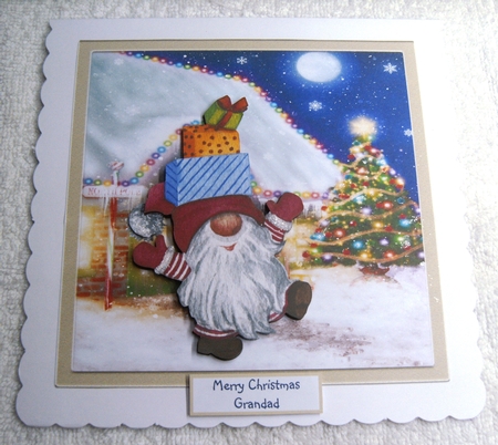 Gnome ready for Christmas 7x7 by Margaret Scott