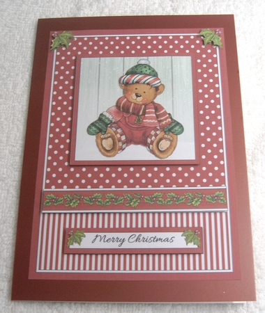 Cute Little Teddy Bear Holiday Topper by Margaret Scott