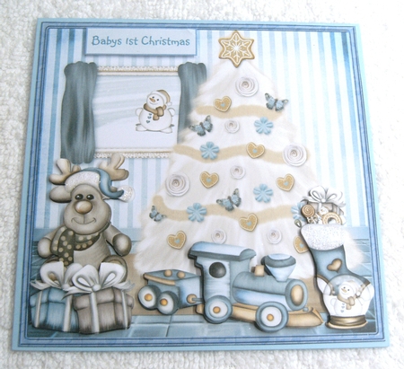 Christmas tree and toys 6x6 by Margaret Scott