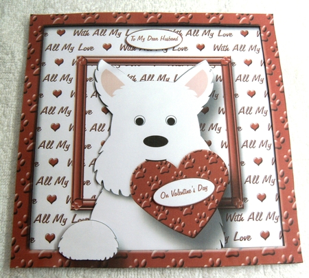 Westie Heart Valentine & Love Square Card Kit 2 by Margaret Scott