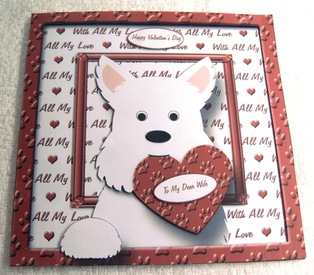 Westie Heart Valentine & Love Square Card Kit 2 by Margaret Scott