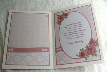 A5 Pinkaholic 9 Card Front, Topper and sentiments  by Margaret Scott