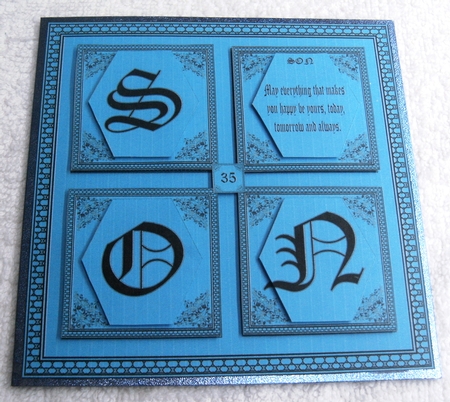 6 x 6 Son step by step card front by Margaret Scott