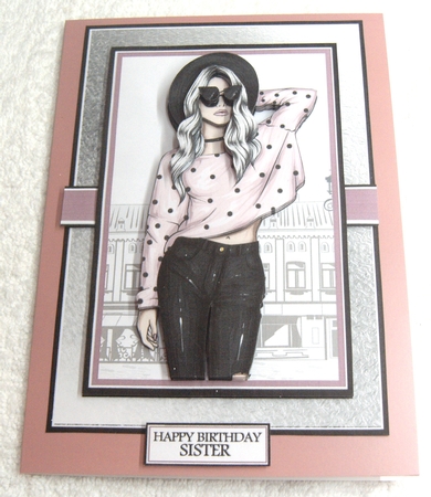 A5 Very Chic Card Front, Insert & Decoupage  by Margaret Scott