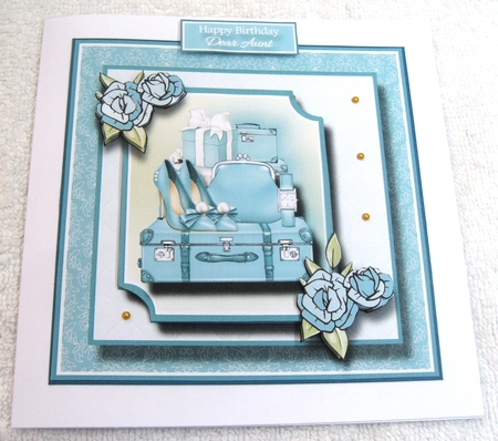 6x6 A Ladies Favourite Passion Card Front, Topper and sentiments  by Margaret Scott