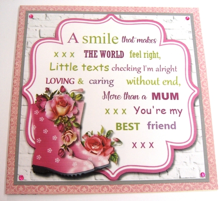 Mum card topper for Birthday or Mothers Day by Margaret Scott
