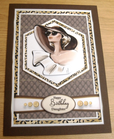 A5 Iconic Lady Card Front, Topper, Decoupage & Sentiments  by Margaret Scott