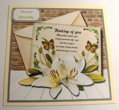 Thinking of you sympathy card topper by Margaret Scott
