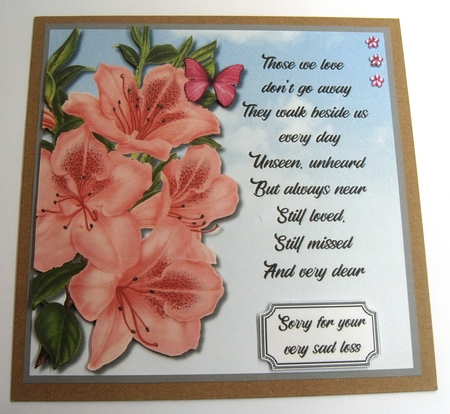 Sympathy card topper by Margaret Scott