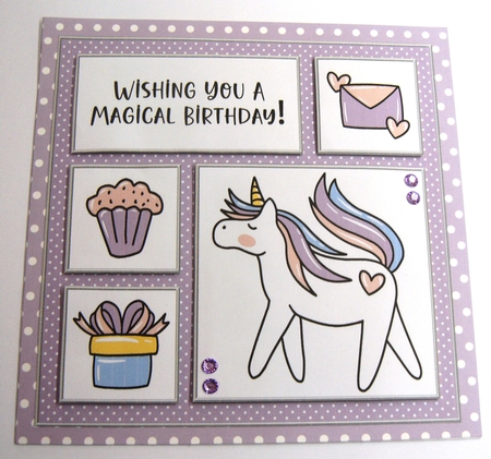 Cute Little Unicorn Birthday Topper - Purple by Margaret Scott