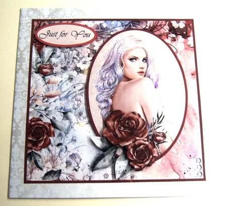 Glam Glitter Lady with Red Roses by Margaret Scott