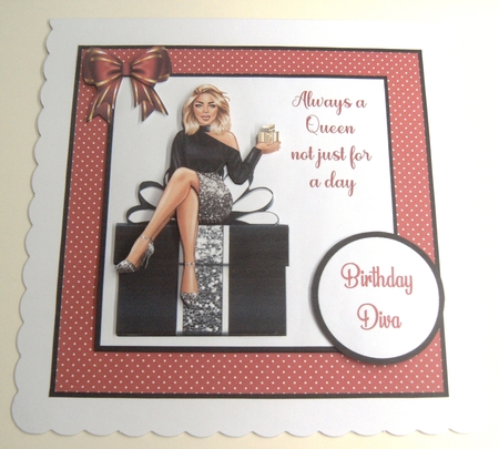 Blond Girl - Forever a Queen Birthday Card by Margaret Scott