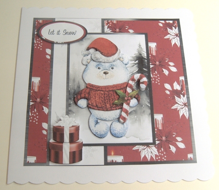 Festive Bears 1: Santa Hat Polar Bear 7 x 7 Card Mini Kit, 7 Sheets by Margaret Scott