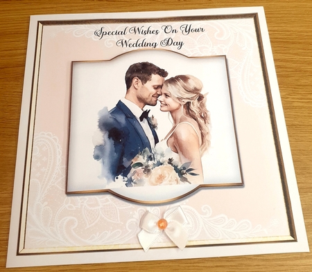 Bride & Groom Card Front 2 by Margaret Scott