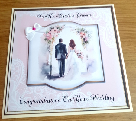 Bride & Groom Card Front 4 by Margaret Scott