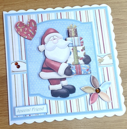 Santa with gifts 7x7 by Margaret Scott